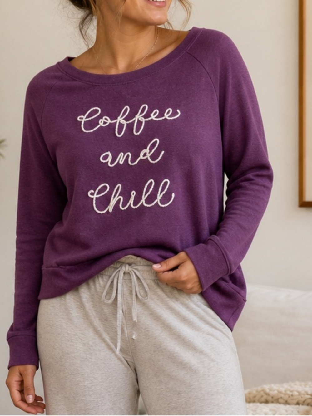 Embroidered Lounge Sweater